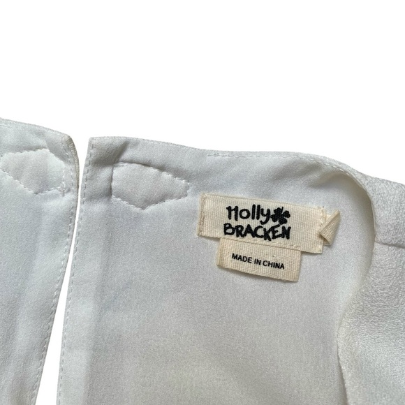 Molly Bracken White Floral Shift Dress Short Sleeve Pockets Small - Picture 14 of 15